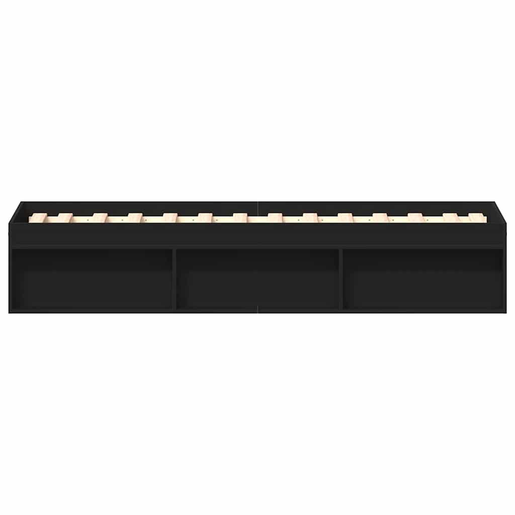 Bed Frame without Mattress Black 90x190 cm