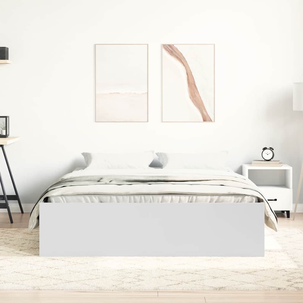 Bed Frame without Mattress White 150x200 cm