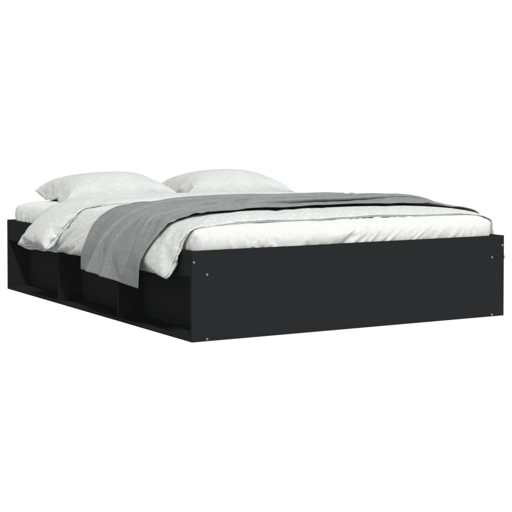 Bed Frame without Mattress Black 150x200 cm