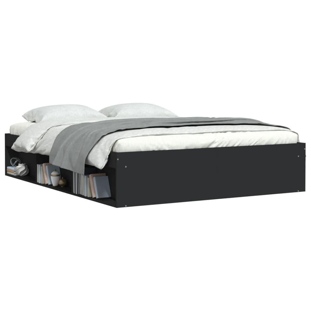 Bed Frame without Mattress Black 150x200 cm