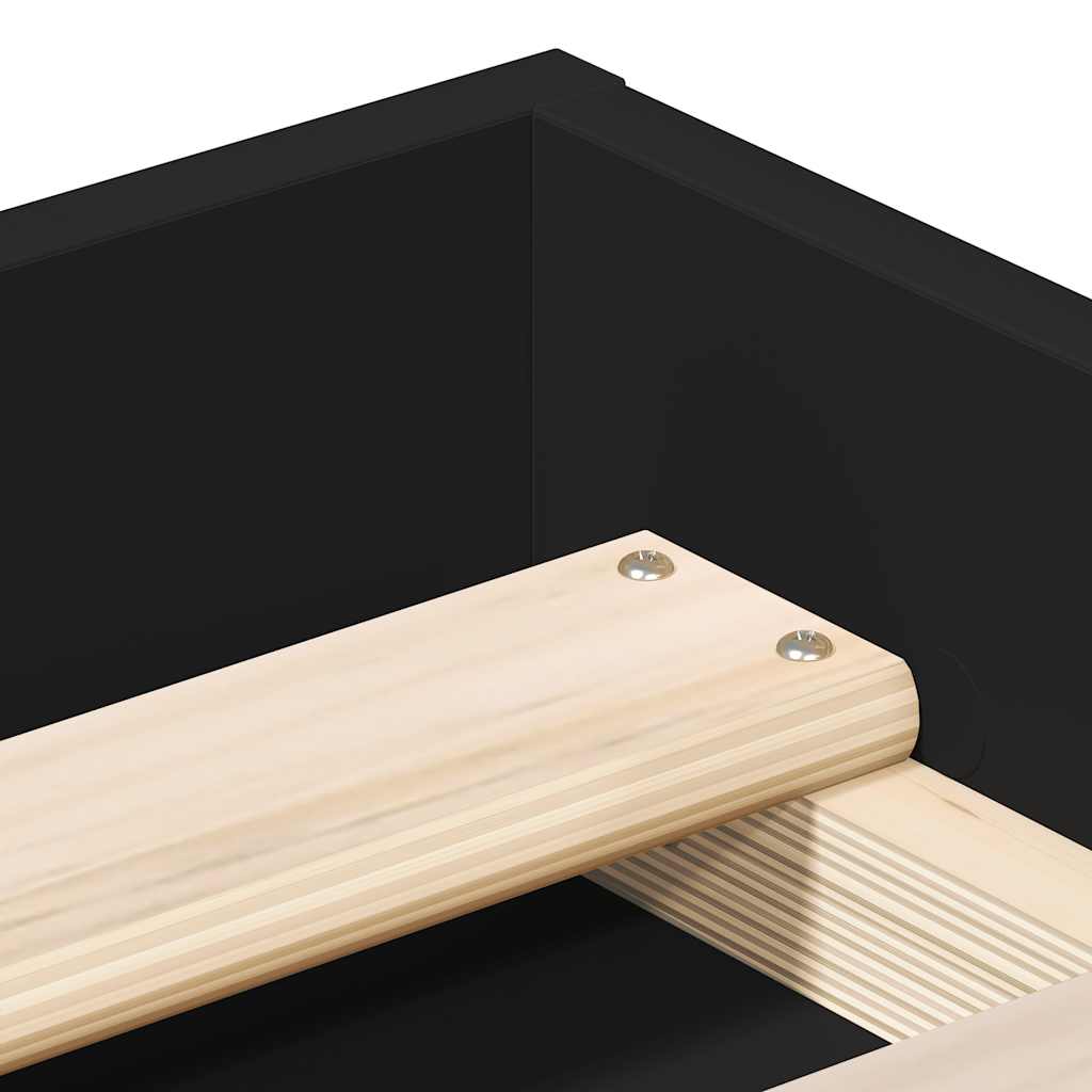 Bed Frame without Mattress Black 150x200 cm