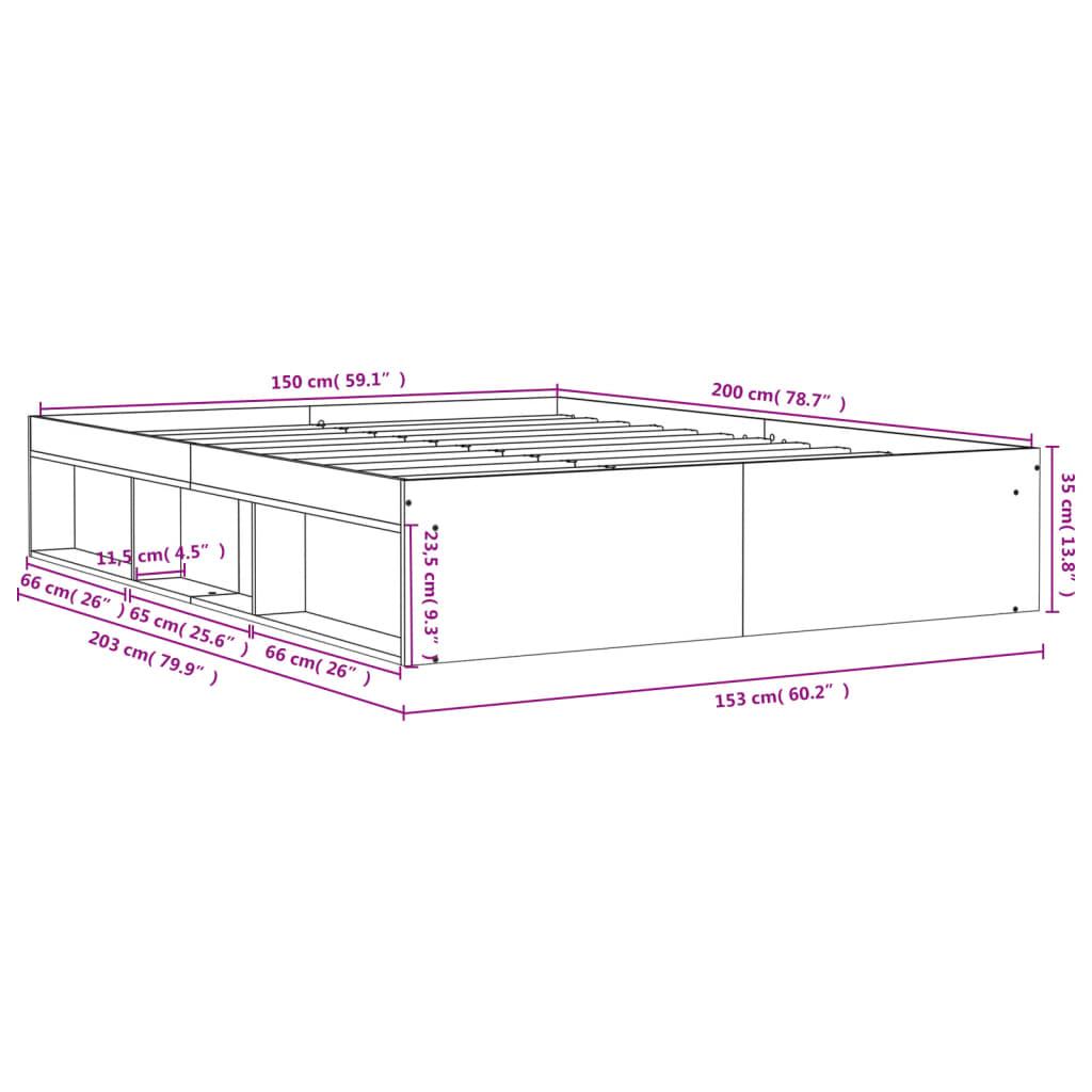 Bed Frame without Mattress Black 150x200 cm