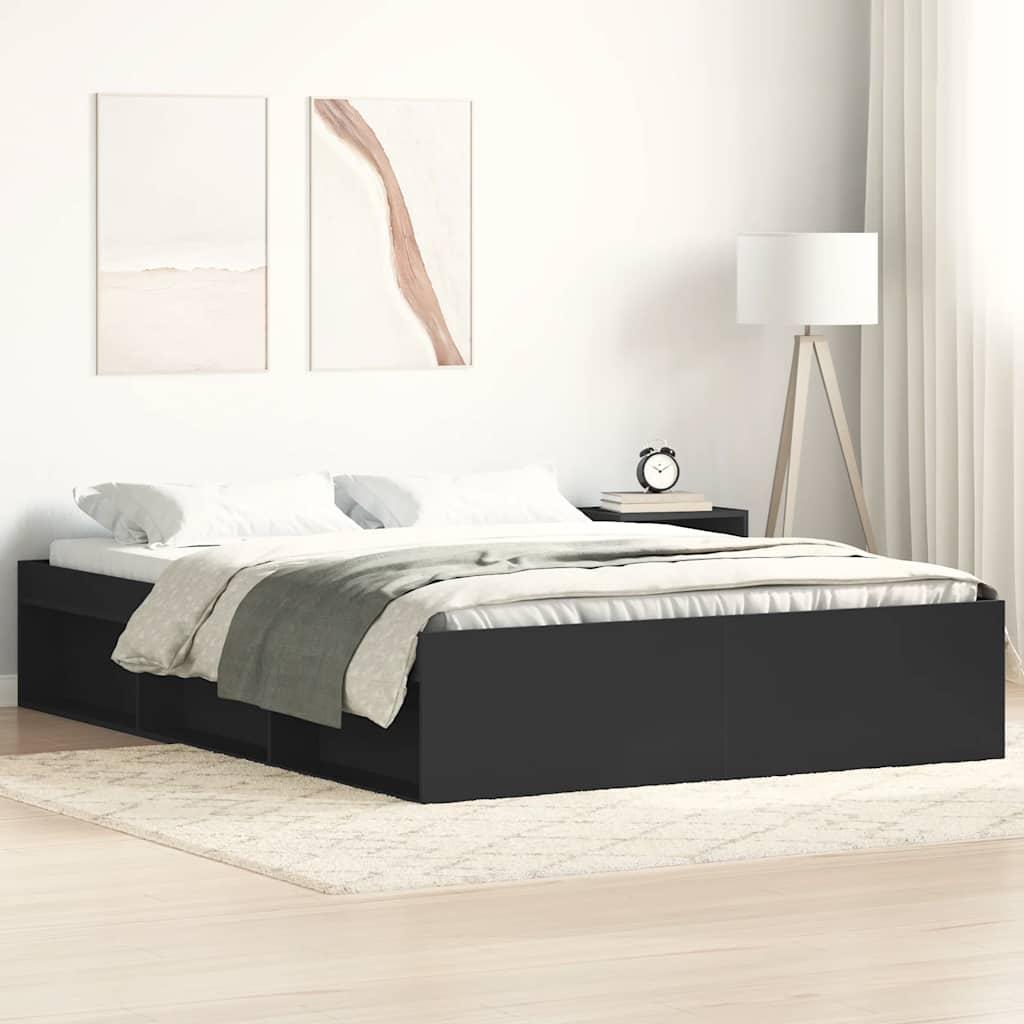 Bed Frame without Mattress Black 150x200 cm