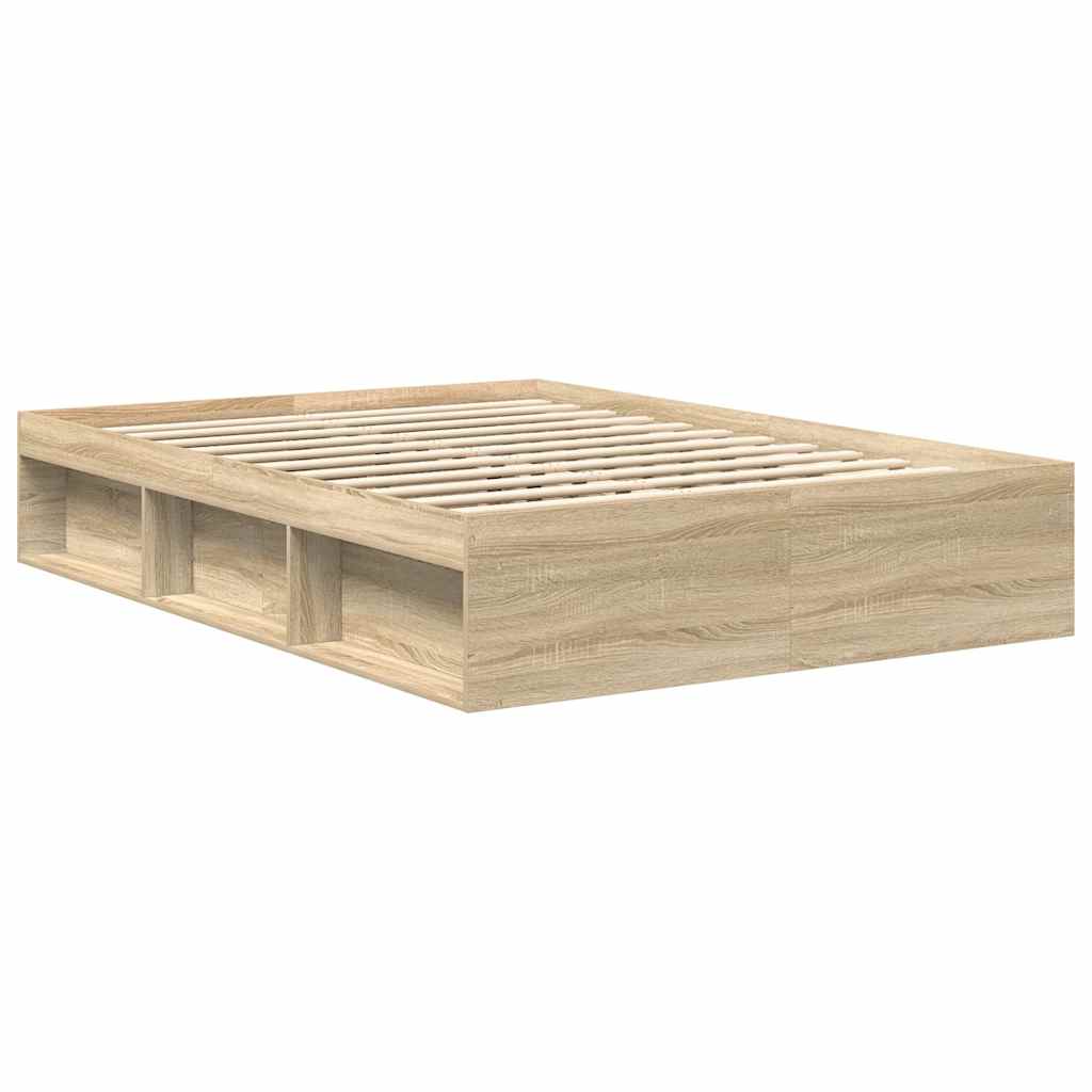 Bed Frame without Mattress Sonoma Oak 150x200 cm