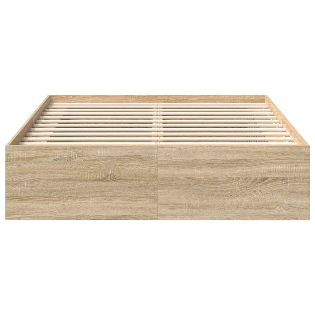 Bed Frame without Mattress Sonoma Oak 150x200 cm