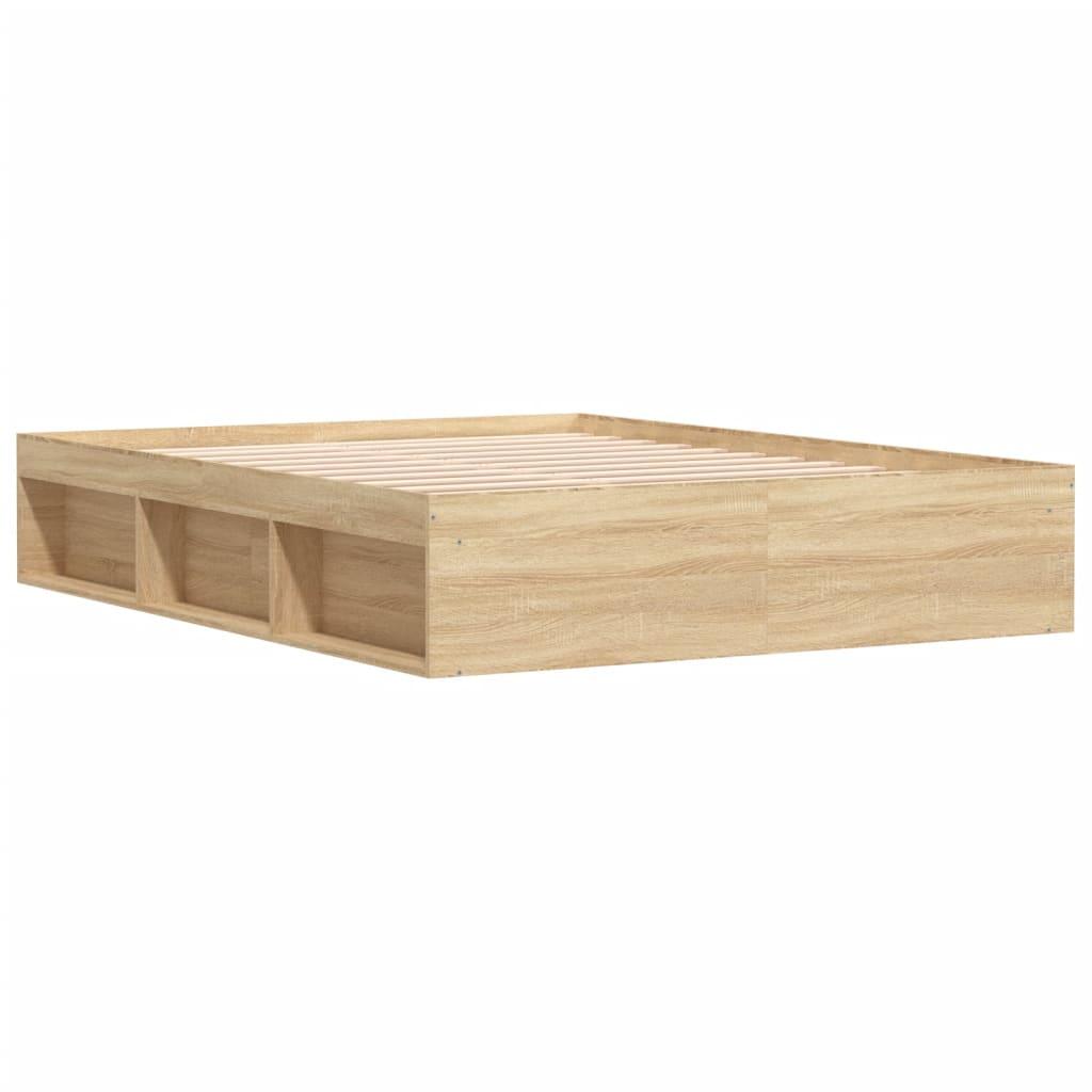 Bed Frame without Mattress Sonoma Oak 150x200 cm