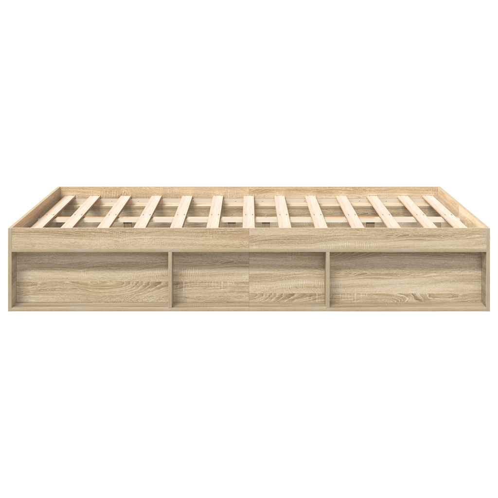 Bed Frame without Mattress Sonoma Oak 150x200 cm