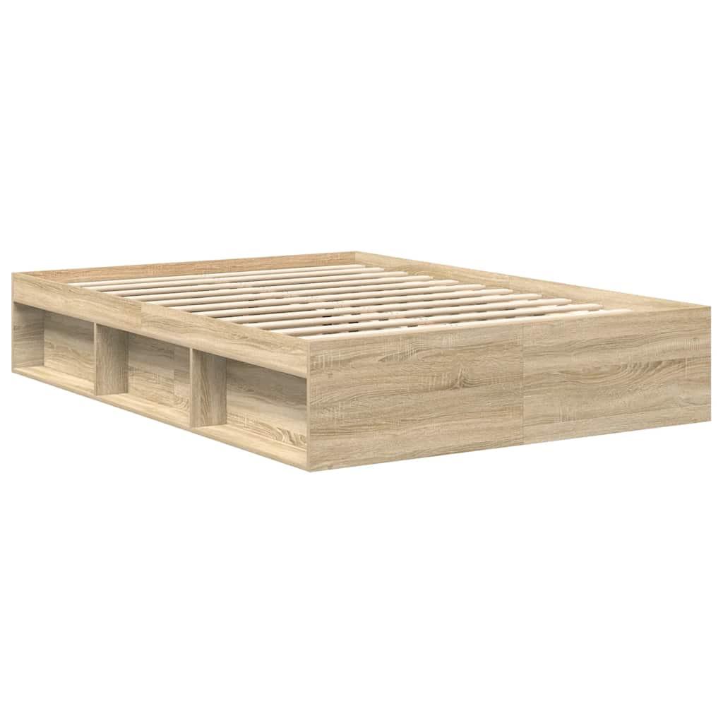 Bed Frame without Mattress Sonoma Oak 150x200 cm