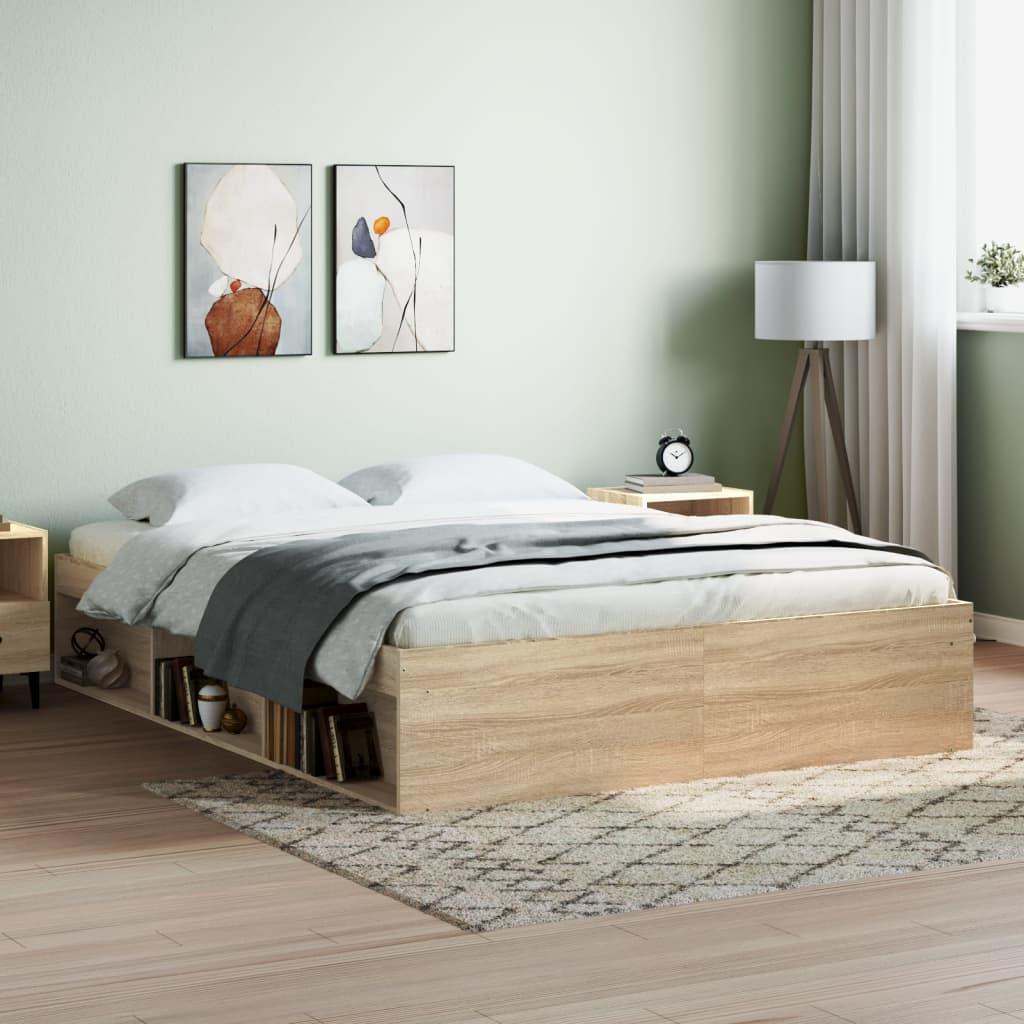 Bed Frame without Mattress Sonoma Oak 150x200 cm