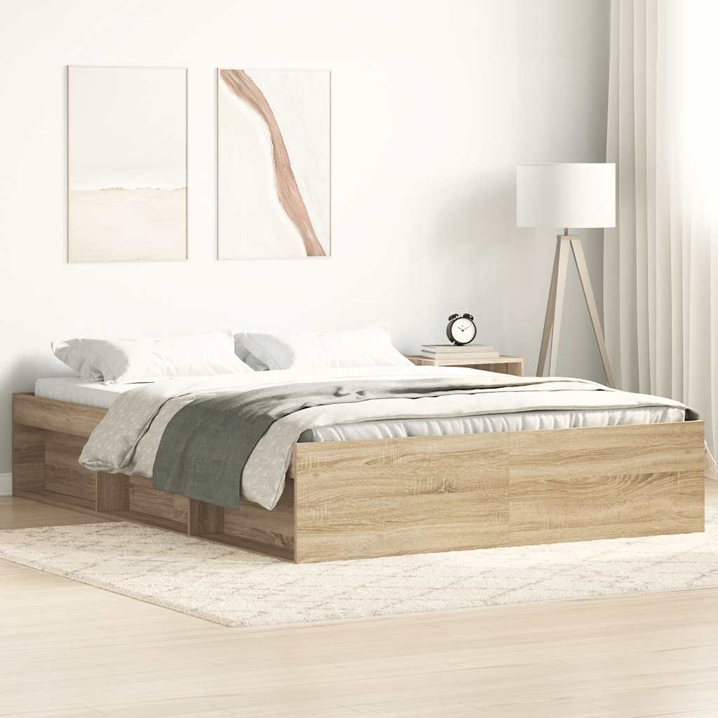 Bed Frame without Mattress Sonoma Oak 150x200 cm