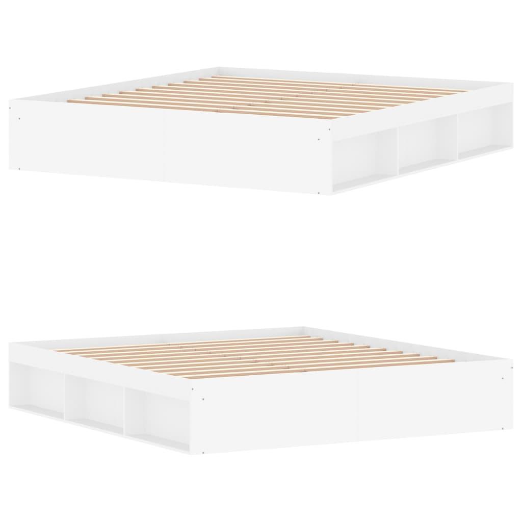 Bed Frame without Mattress White 183x203 cm King