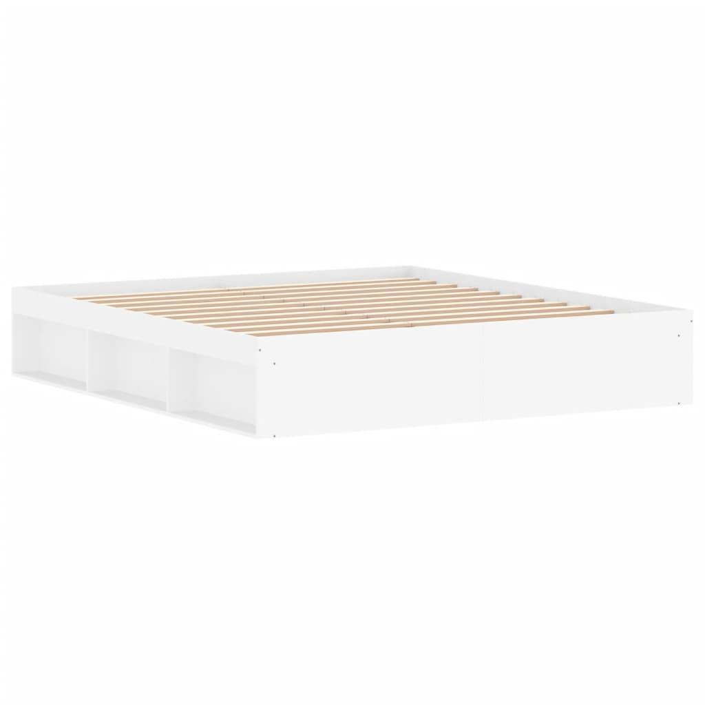 Bed Frame without Mattress White 183x203 cm King