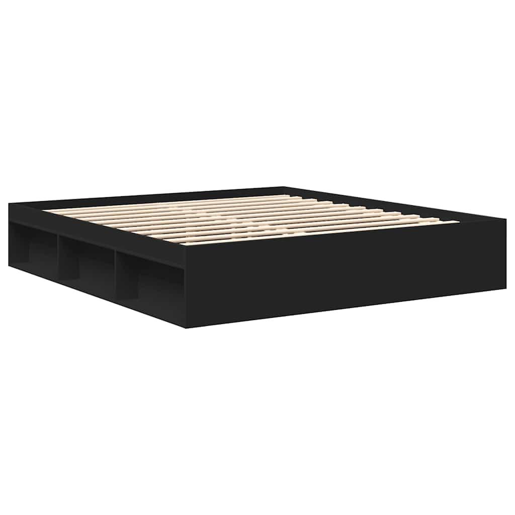 Bed Frame without Mattress Black 183x203 cm King