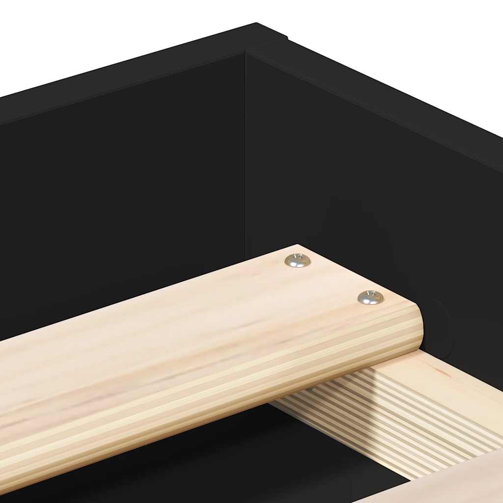 Bed Frame without Mattress Black 183x203 cm King
