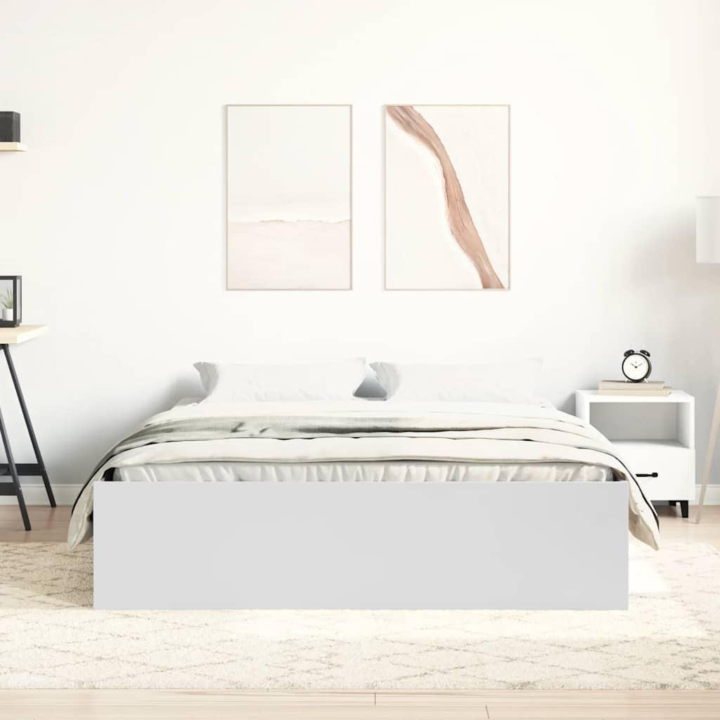 Bed Frame without Mattress White 135x190 cm