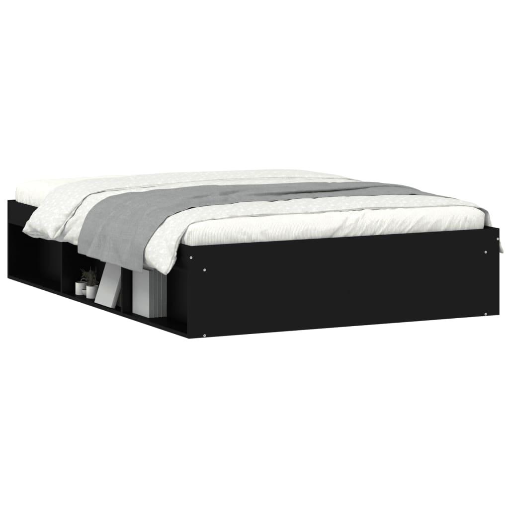 Bed Frame without Mattress Black 135x190 cm