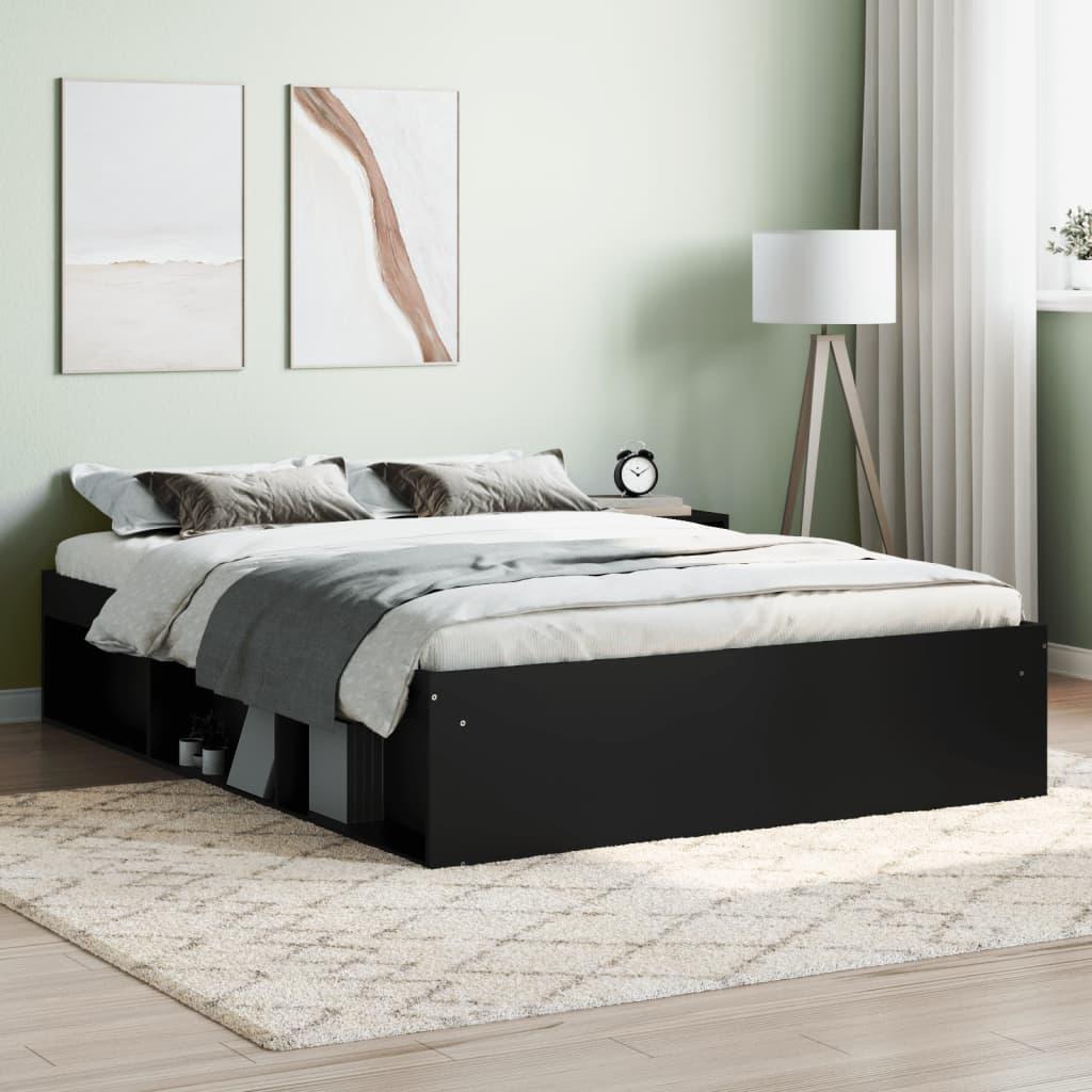 Bed Frame without Mattress Black 135x190 cm