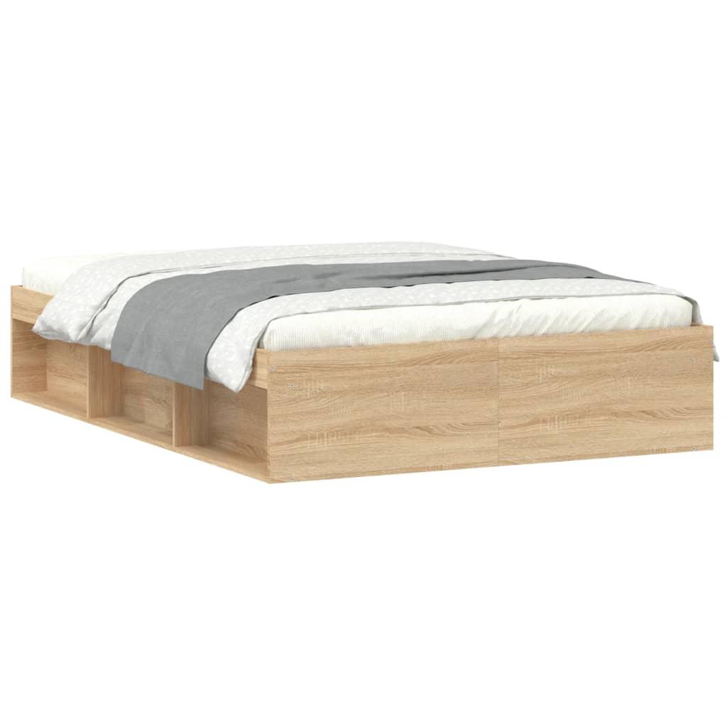 Bed Frame without Mattress Sonoma Oak 135x190 cm