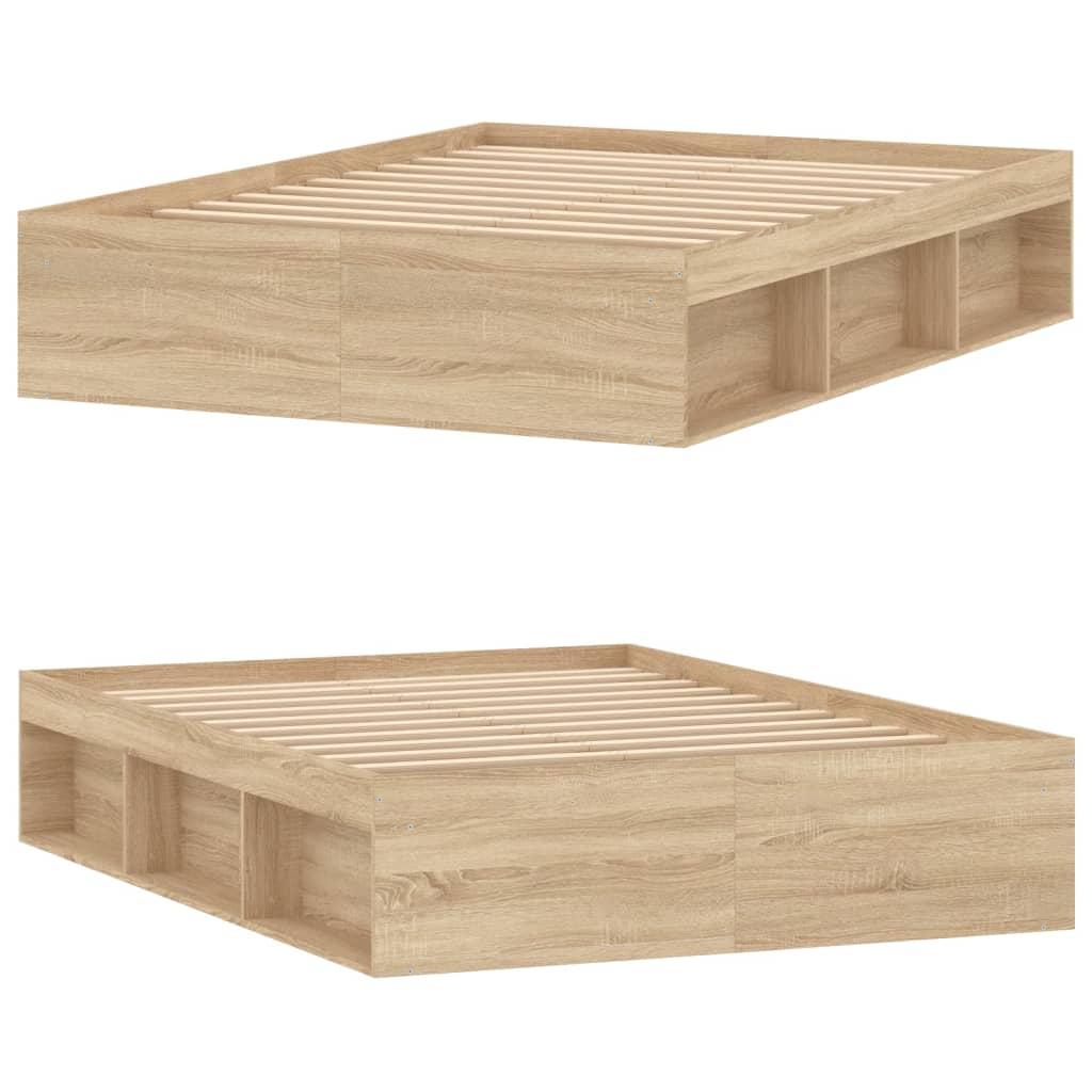 Bed Frame without Mattress Sonoma Oak 135x190 cm