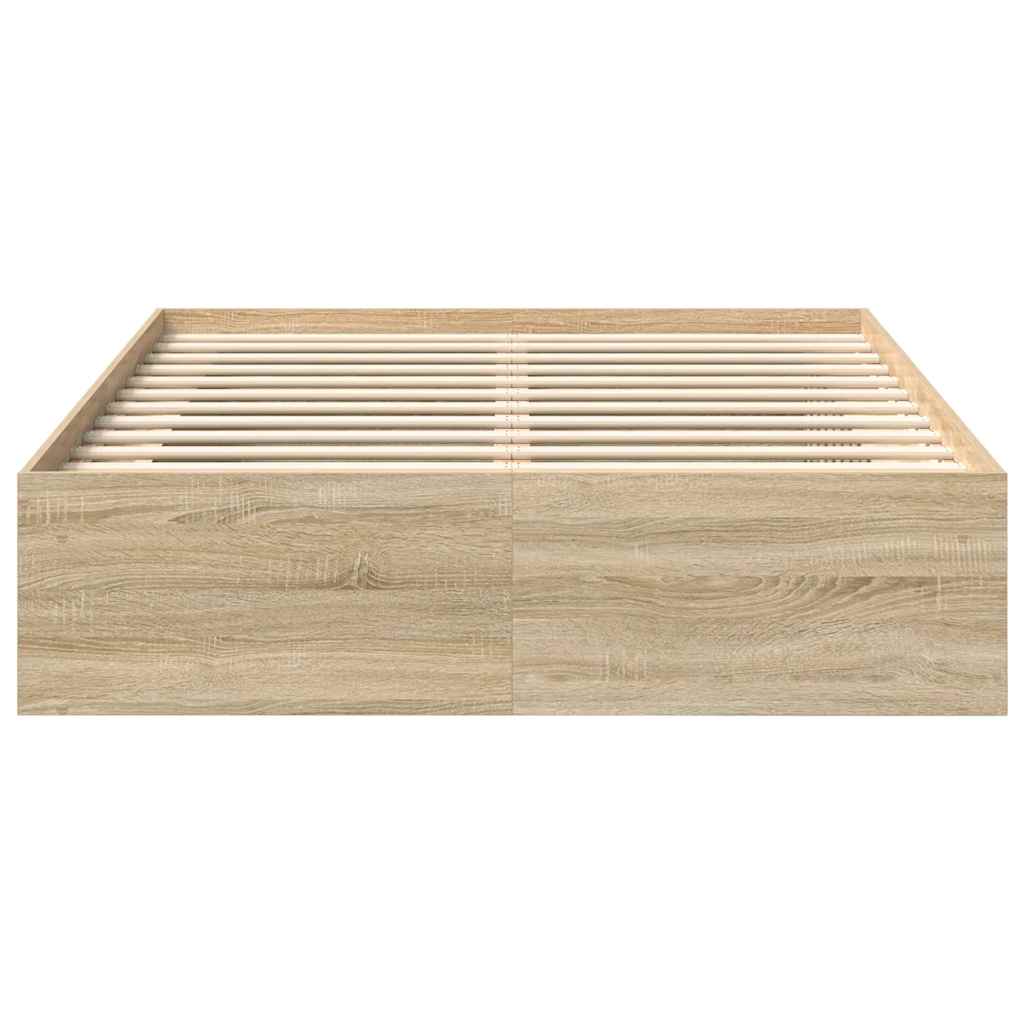 Bed Frame without Mattress Sonoma Oak 135x190 cm