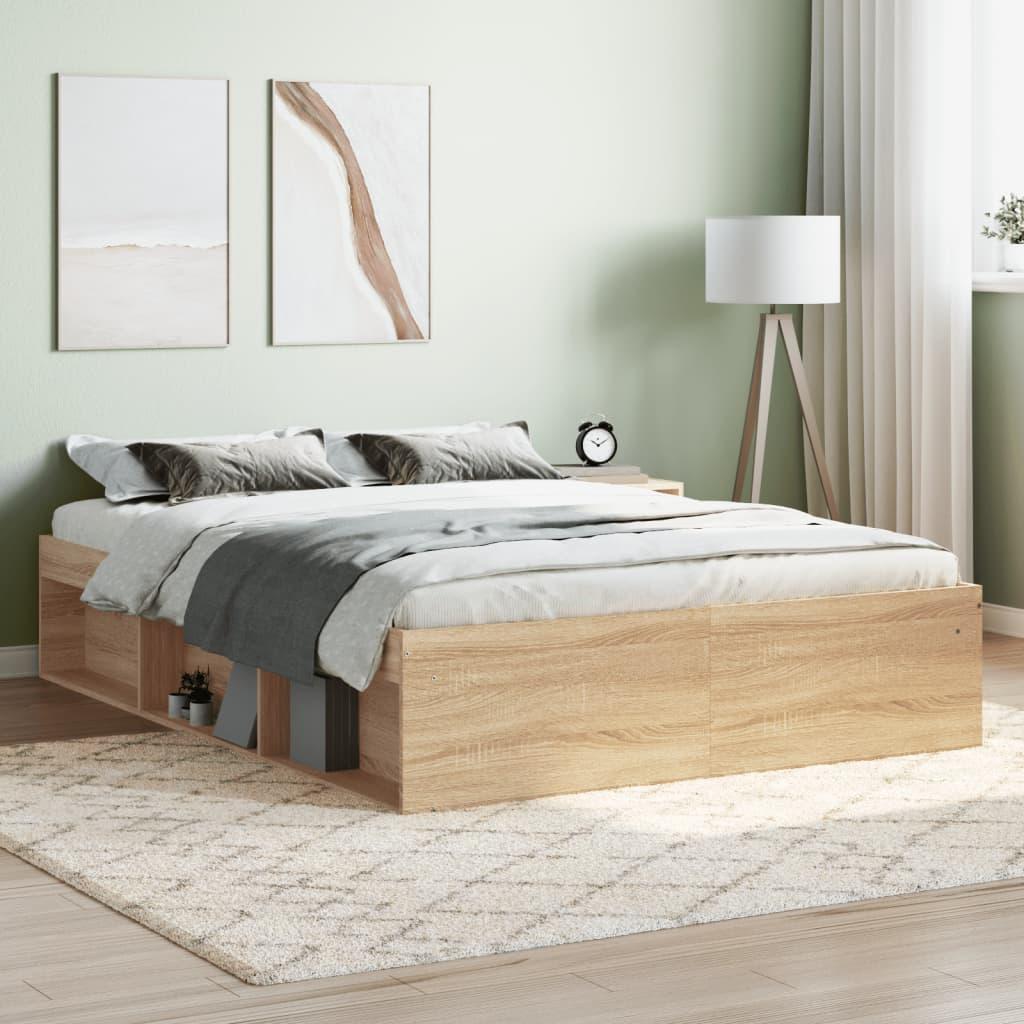 Bed Frame without Mattress Sonoma Oak 135x190 cm