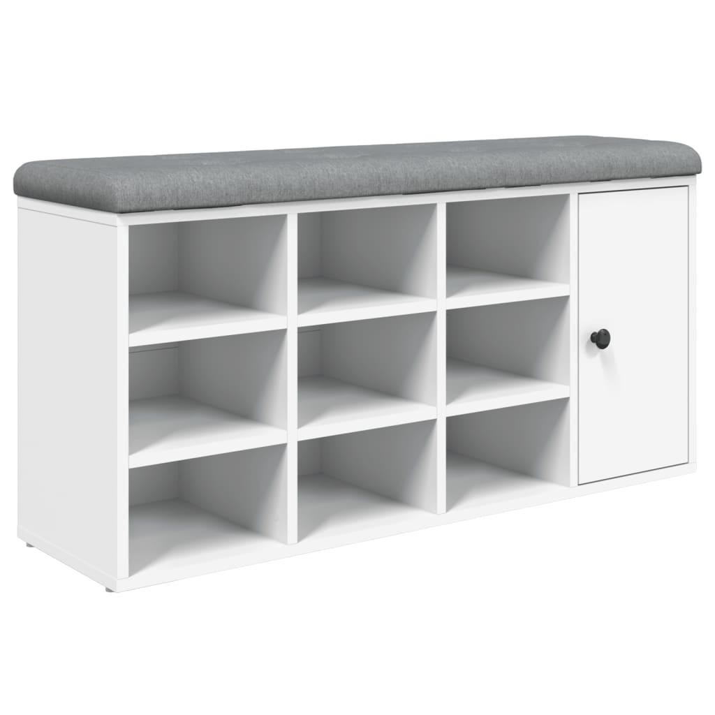 Shoe Bench White 102x32x50 cm Engineered Wood