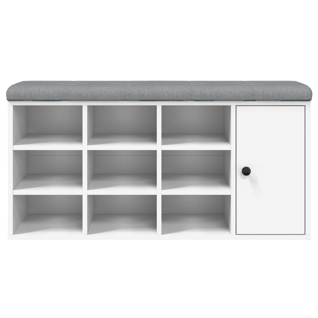 Shoe Bench White 102x32x50 cm Engineered Wood