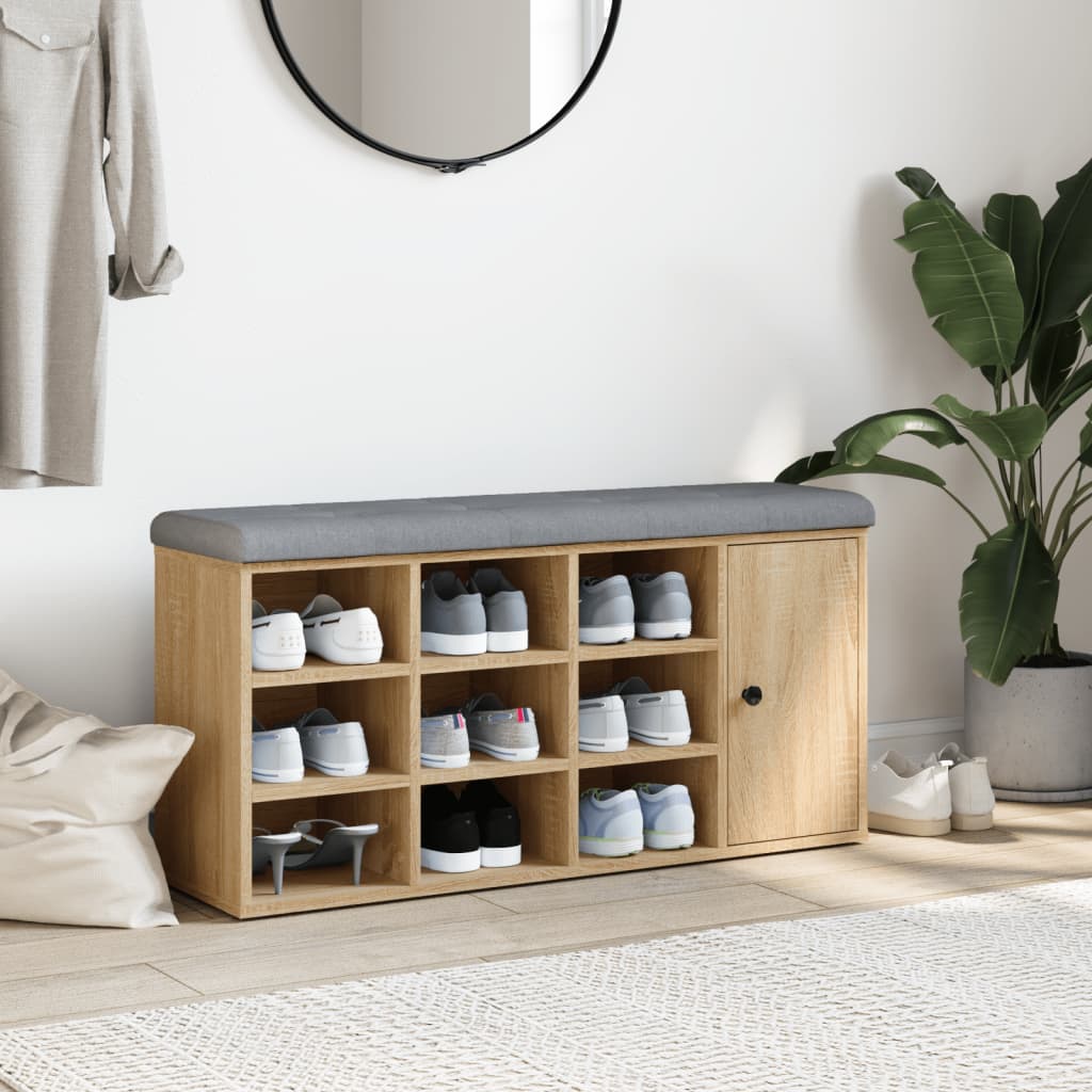 Shoe Bench Sonoma Oak 102x32x50 cm Engineered Wood