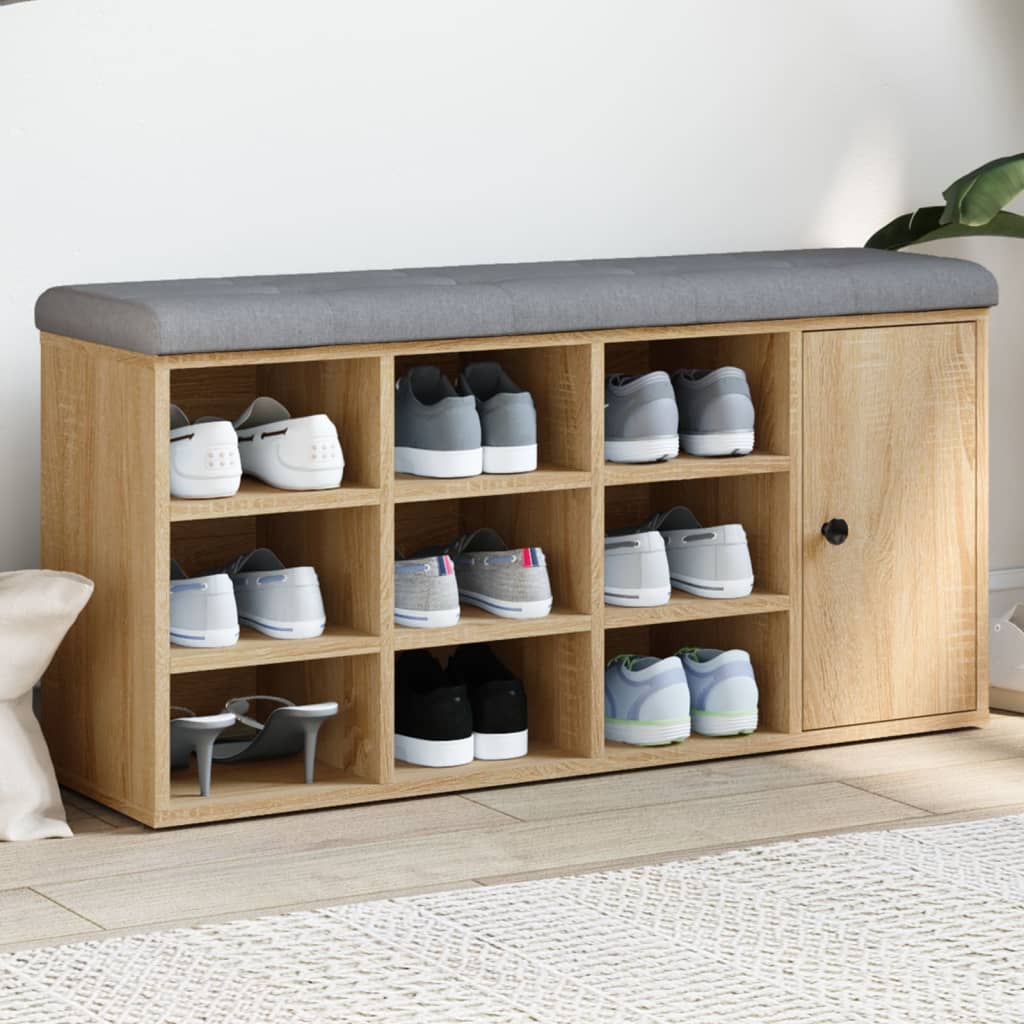 Shoe Bench Sonoma Oak 102x32x50 cm Engineered Wood