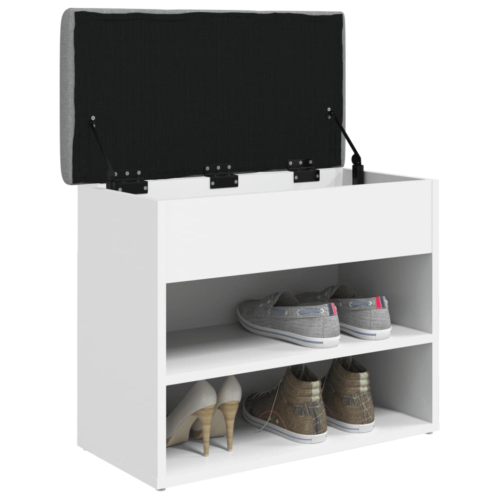 Shoe Bench White 62x32x50 cm Engineered Wood