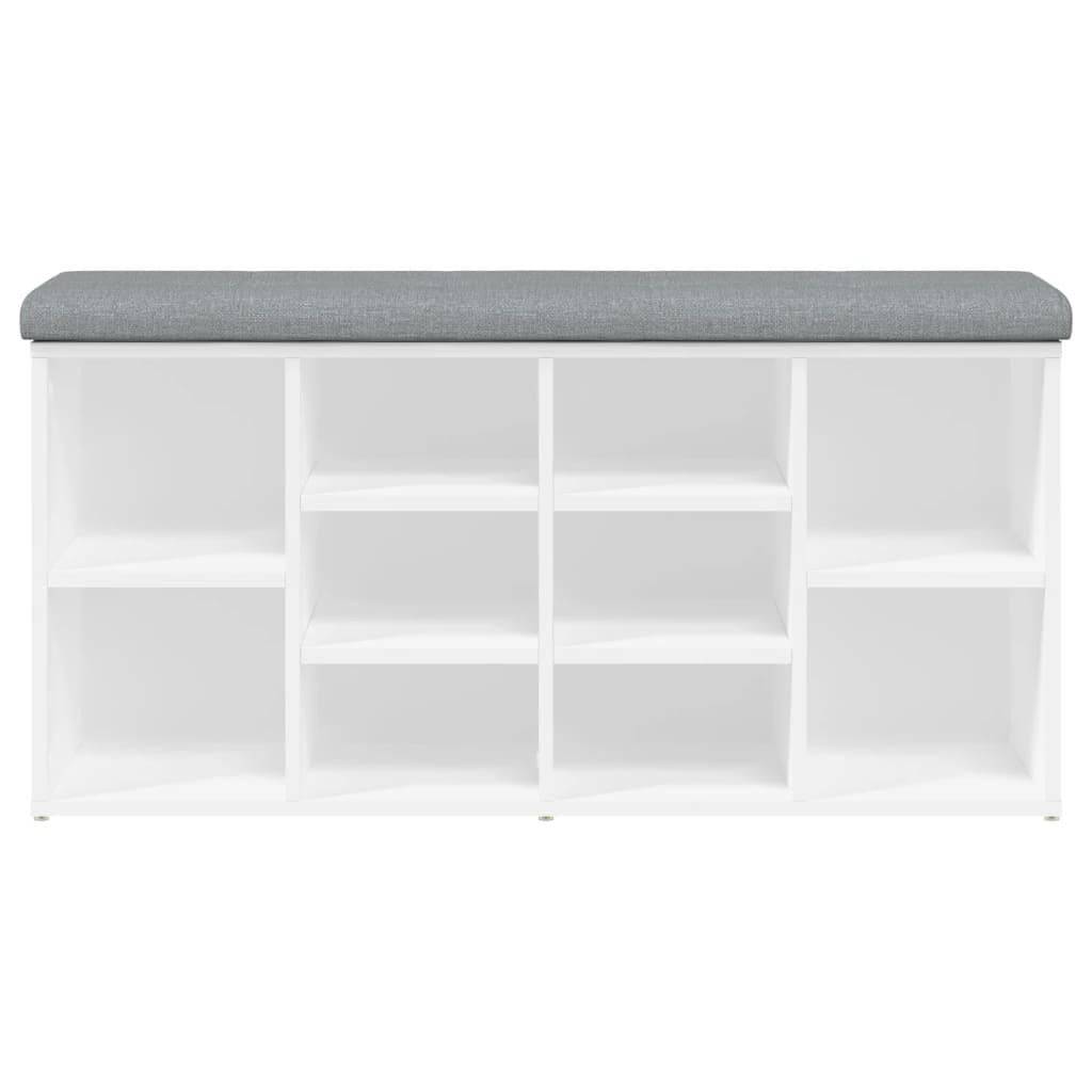 Shoe Bench White 102x32x50 cm Engineered Wood