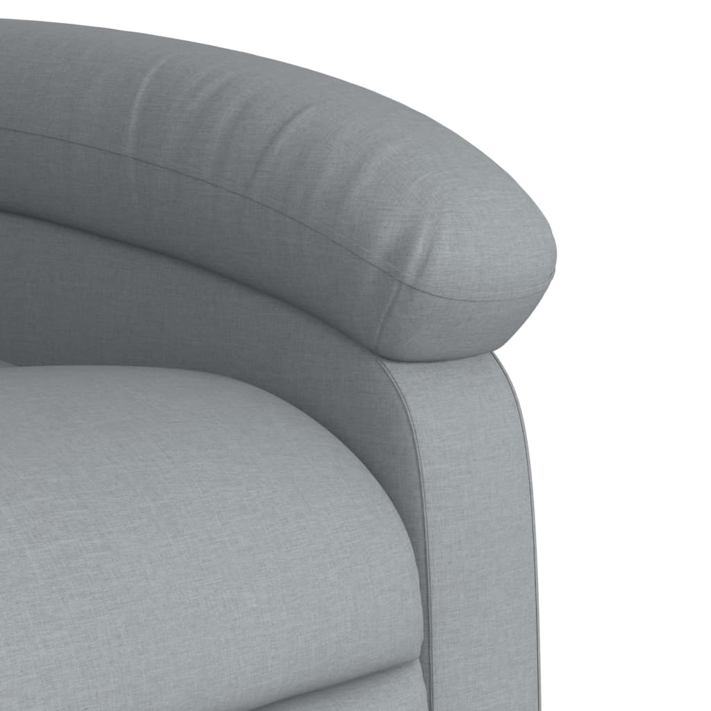 Massage Recliner Chair Light Grey Fabric