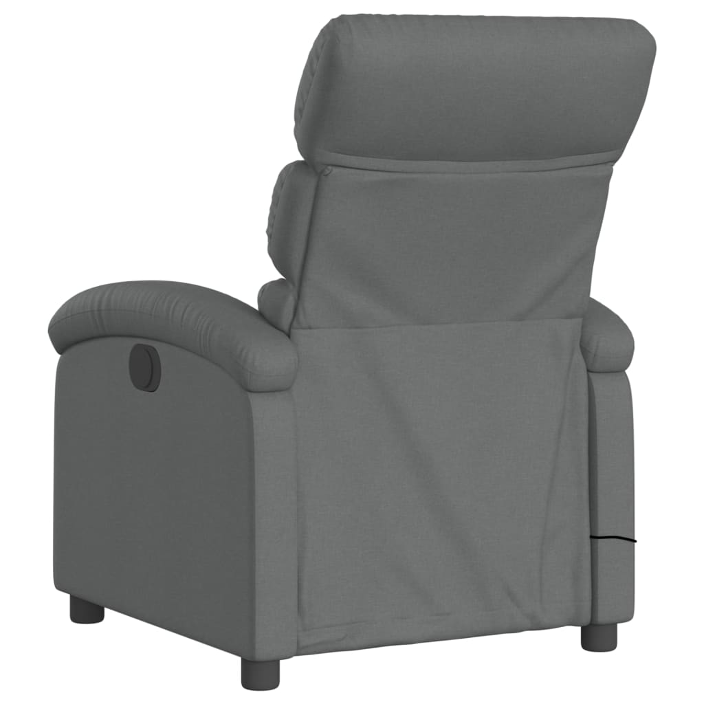 Massage Recliner Chair Dark Grey Fabric