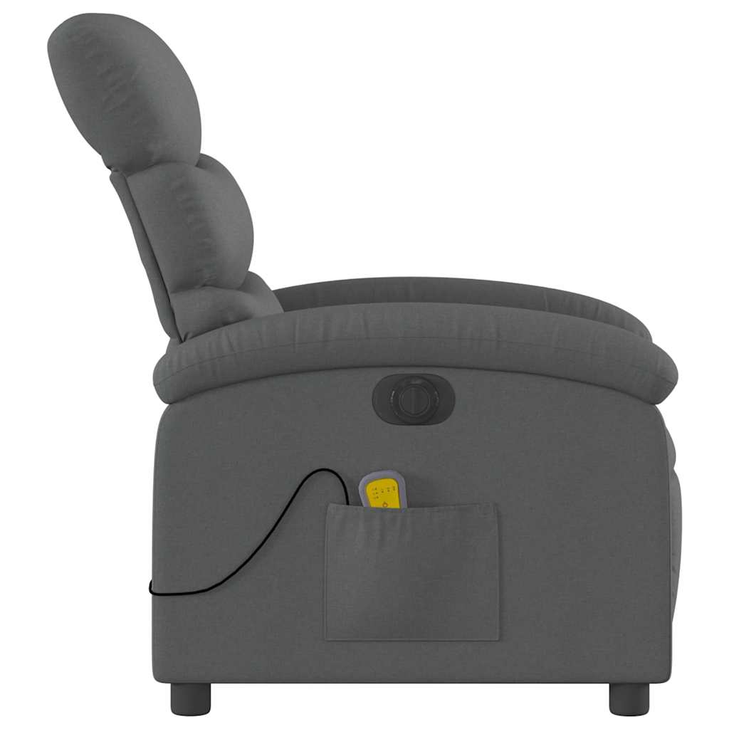 Electric Massage Recliner Chair Dark Grey Fabric