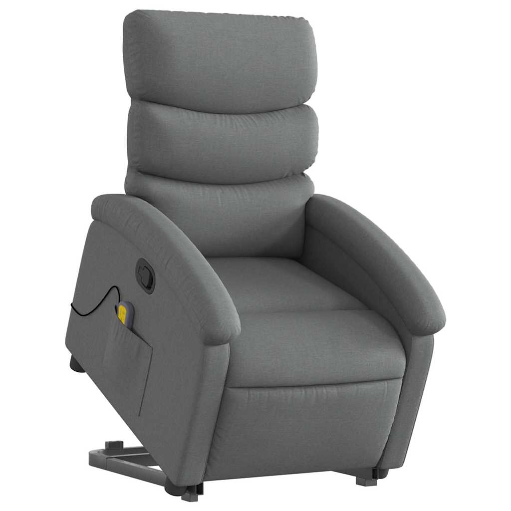 Stand up Massage Recliner Chair Dark Grey Fabric