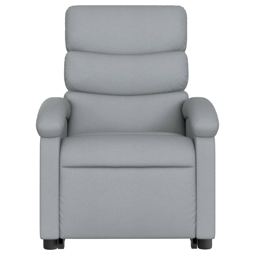 Electric Stand up Massage Recliner Chair Light Grey Fabric