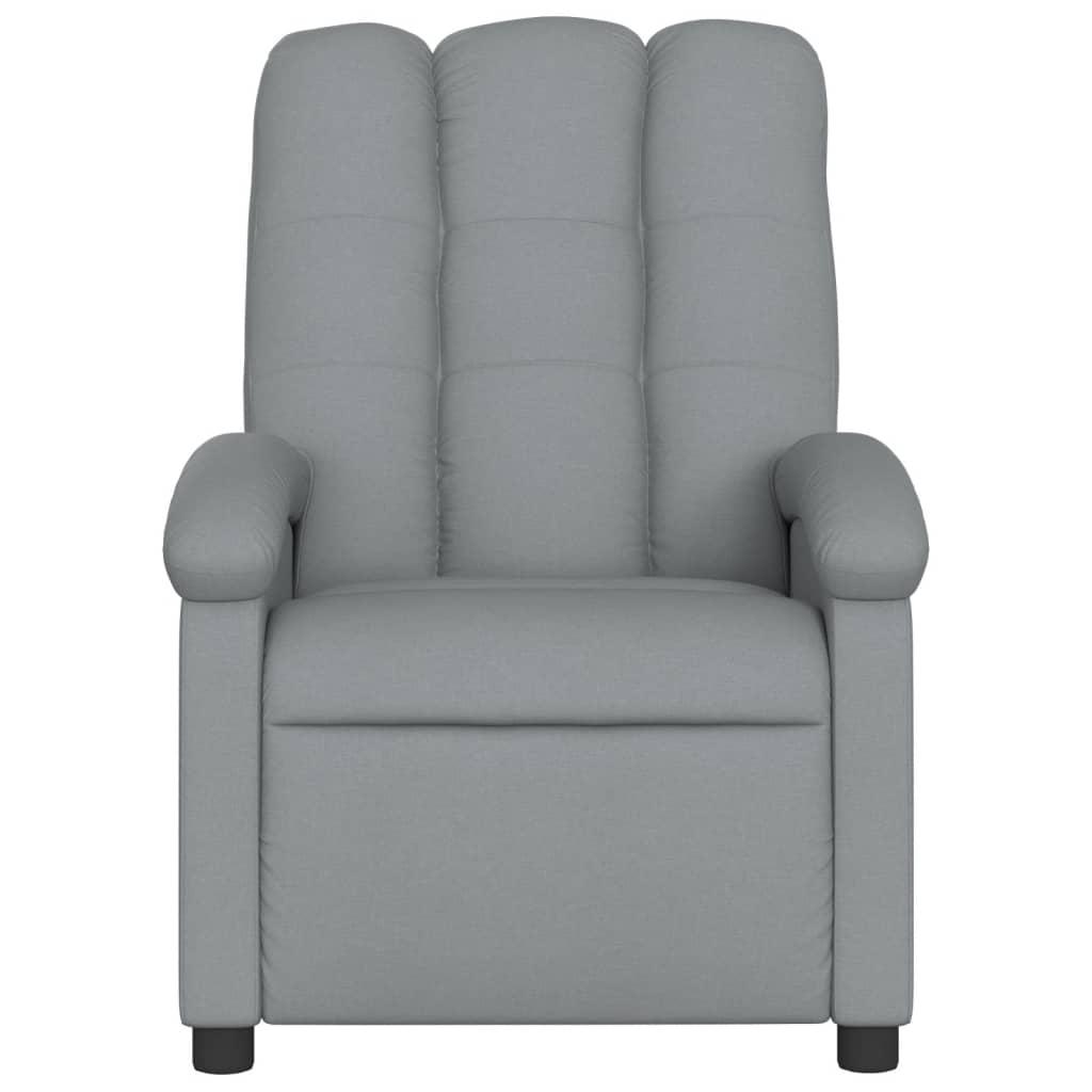 Massage Recliner Chair Light Grey Fabric