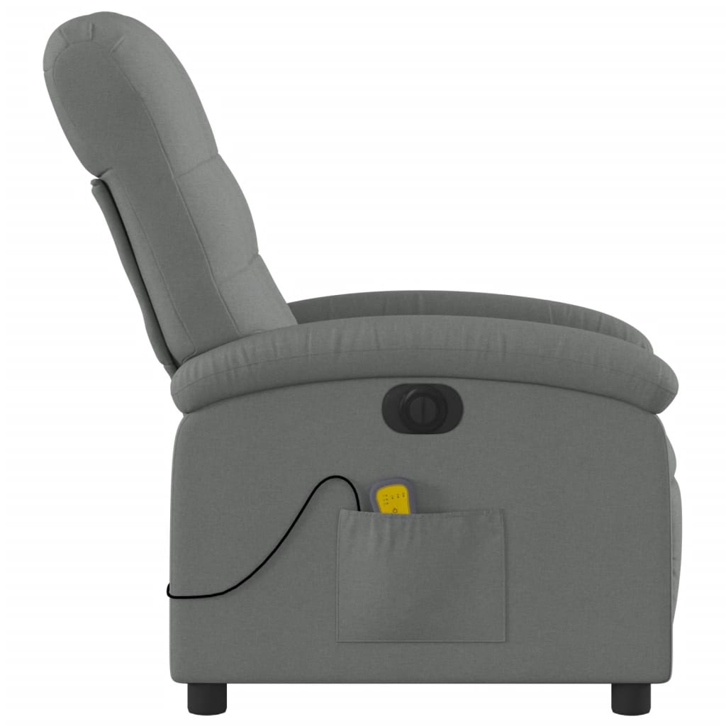 Electric Massage Recliner Chair Dark Grey Fabric