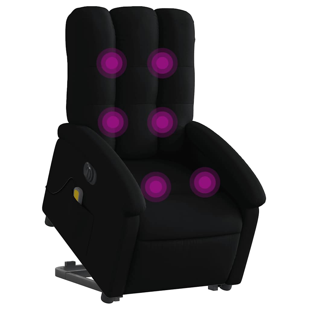 Electric Stand up Massage Recliner Chair Black Fabric
