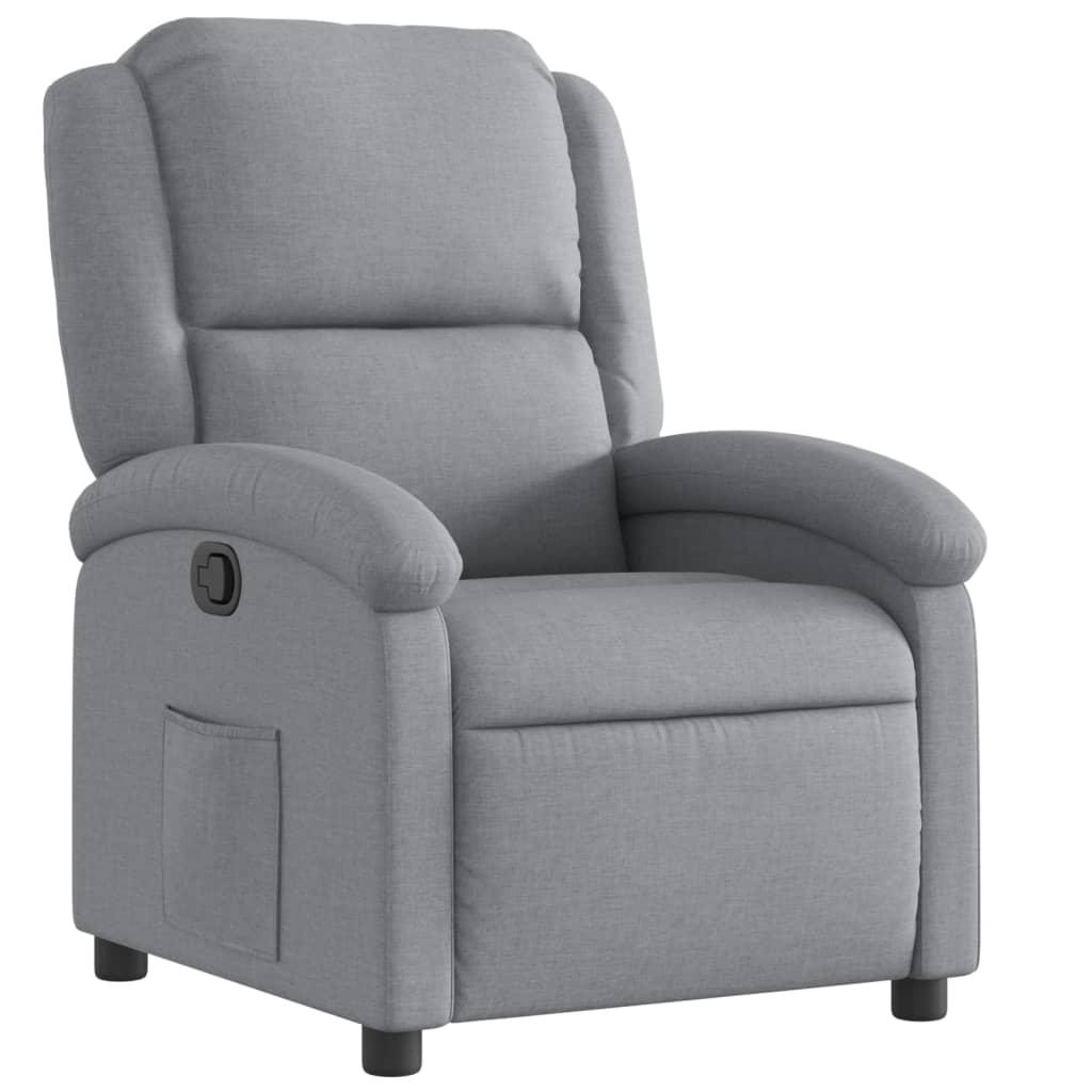 Recliner Chair Light Grey Fabric