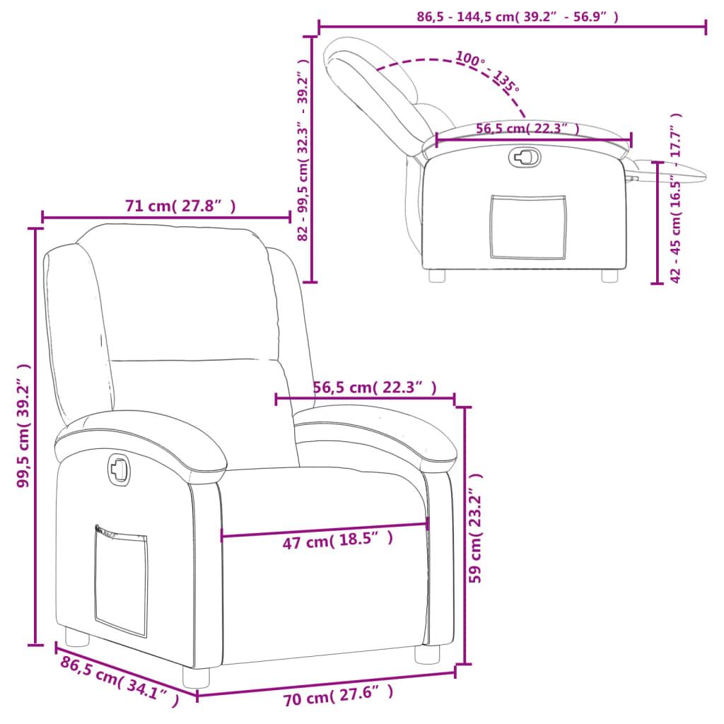 Recliner Chair Dark Grey Fabric