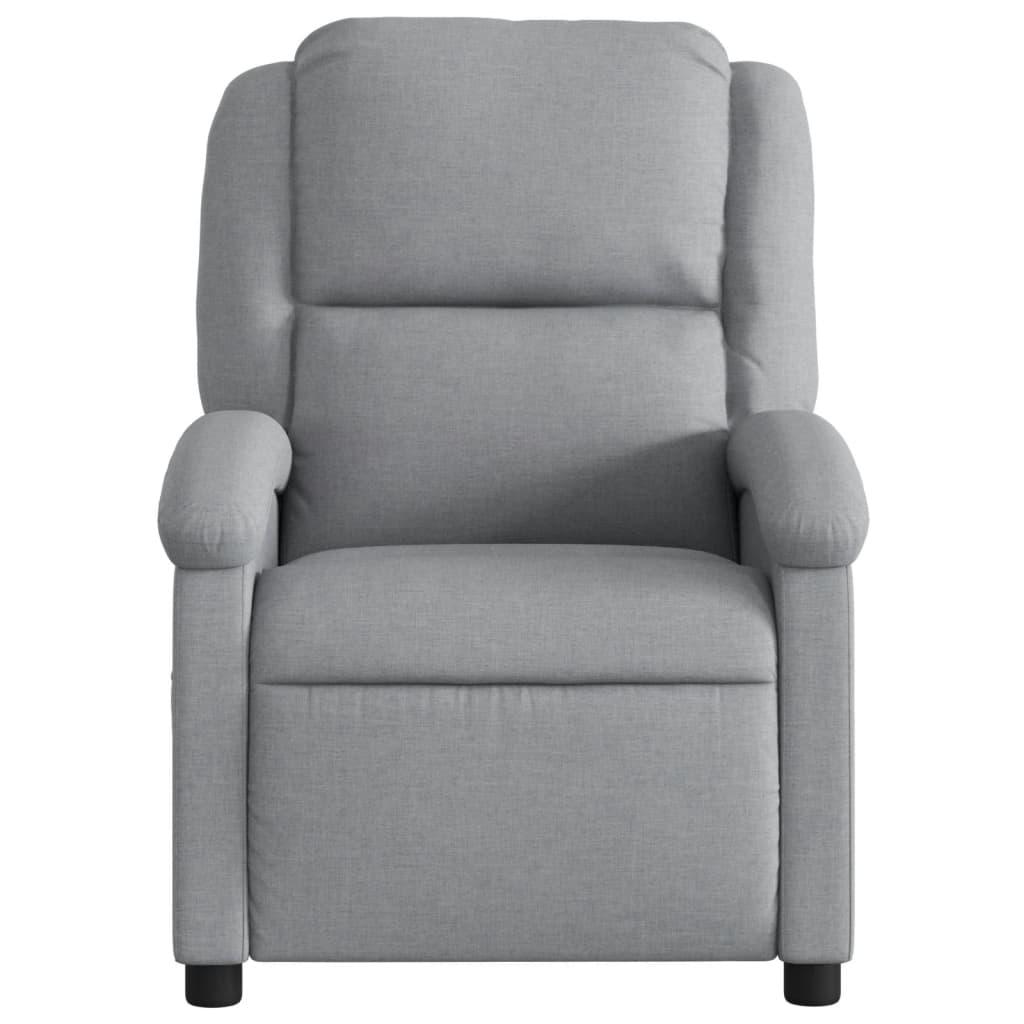 Massage Recliner Chair Light Grey Fabric