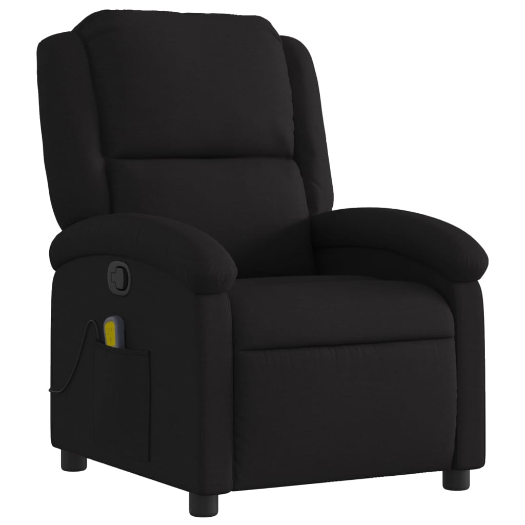 Massage Recliner Chair Black Fabric