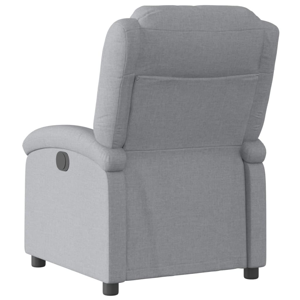 Electric Recliner Chair Light Grey Fabric