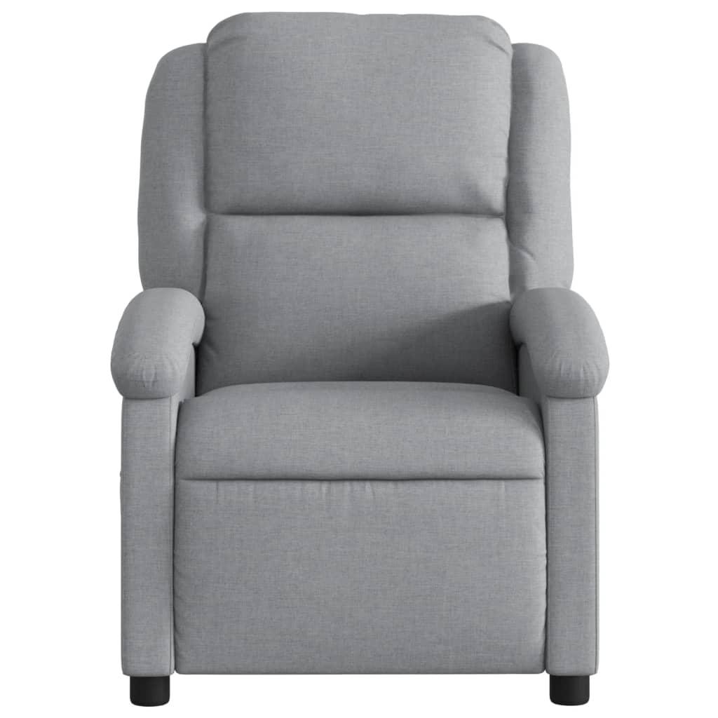 Electric Recliner Chair Light Grey Fabric