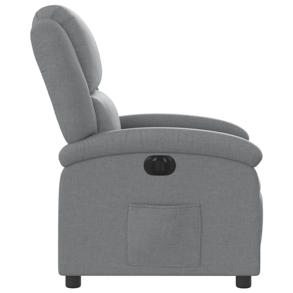 Electric Recliner Chair Light Grey Fabric