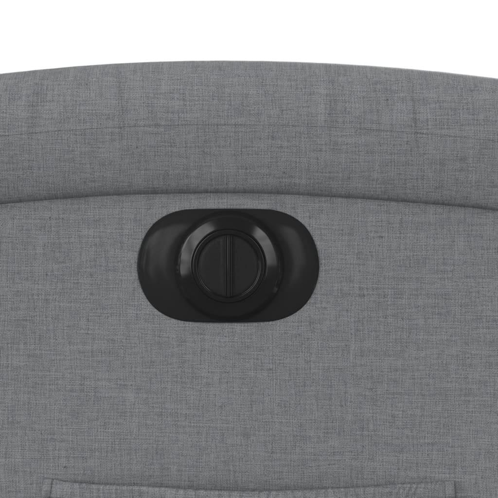 Electric Recliner Chair Light Grey Fabric