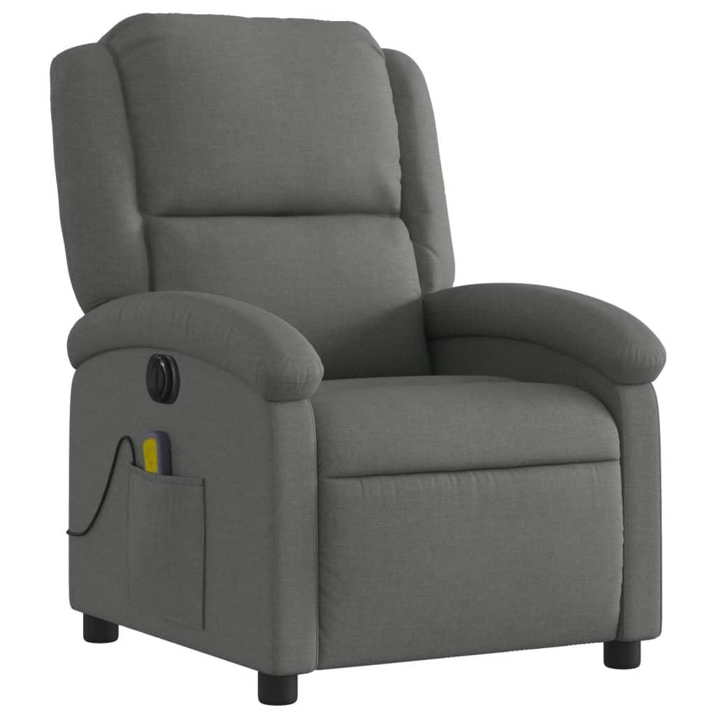 Electric Massage Recliner Chair Dark Grey Fabric