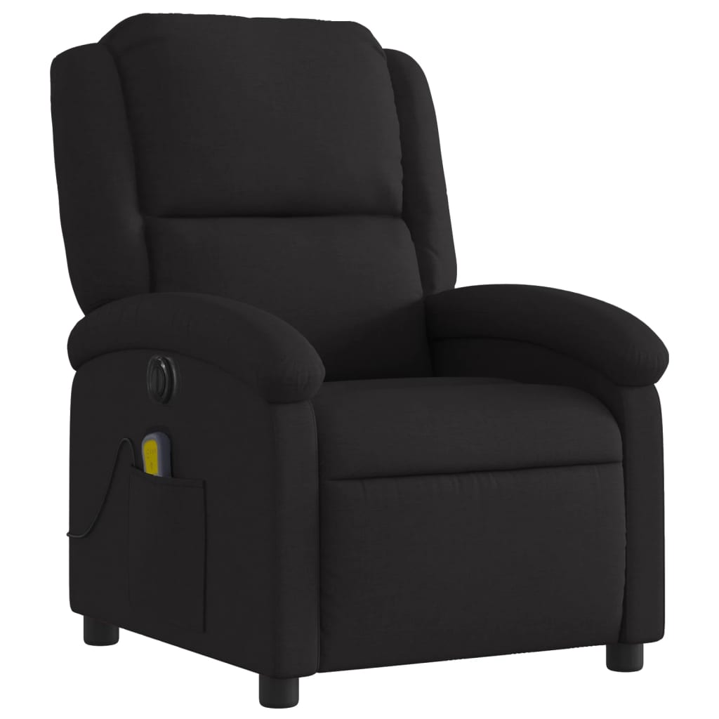Electric Massage Recliner Chair Black Fabric