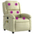 Massage Recliner Chair Cream Real Leather